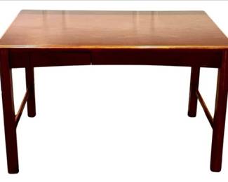 Traditional Walnut Finish Writing Desk With Single Drawer