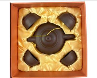Vintage Mint Hu Quin Shang Teapot And 4 Cups In Presentation Box Pottery China