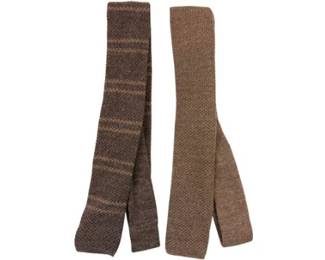 2 New Alpaca Yarn Knitted Neckties