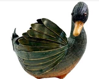 Vintage Woven Duck Basket - Likely Made In China