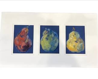 Three Pears Acrylic Paintings By Britt Bair