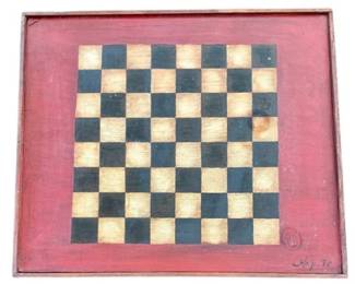 Hand Painted Chess Board - Signed - Use As A Chessboard Or Wall Hanging