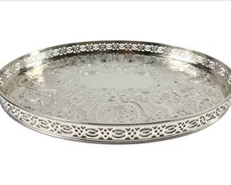 Vintage Oval Silver Plate Small Tea Service Plate