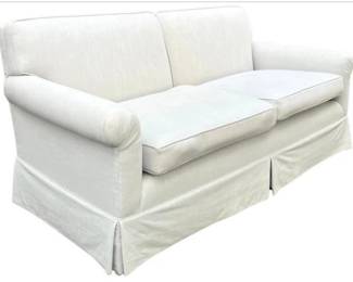 Contemporary White Upholstered Sofa