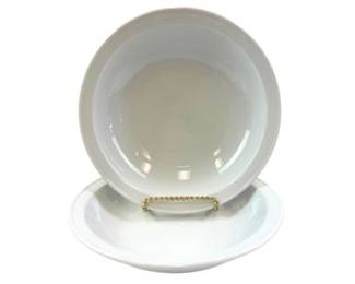 2 Apilco French White Porcelain Bowls