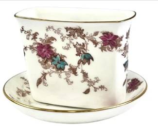 Minton Porcelain Toothpick Holder & Trinket Dish - Ancestral Pattern