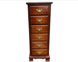 Traditional Cherry Finish Lingerie Chest With Brass Hardware