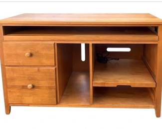 Ethan Allen Maple Wood Computer Desk With Keyboard Tray And Storage