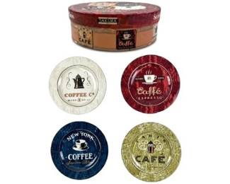 Sakura Coffee Break Set Of 4 Stoneware Dessert Plates