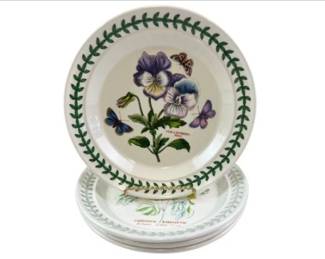 Portmeirion "The Botanic Garden" Design 4 Dessert Plates - Well Used Condition