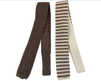 2 New Alpaca Yarn Knitted Neckties
