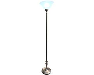 Torchiere Lamp - Brushed Nickel With Glass Shade (a/k/a Diffuser)