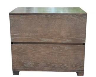 Two Drawer Black Wood File Cabinet