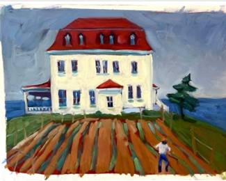 Original Painting On Board By Darien Artist Britt Bair