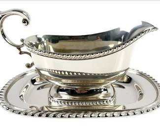 Vintage EPC Silver Plate Sauce/Gravy Boat With Separate Matching Underplate