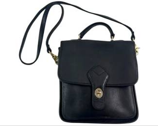 Vintage Georgetown Leathers Black Leather Station Bag