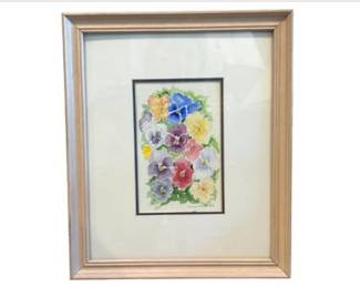 Pansies Watercolor Hand Painted