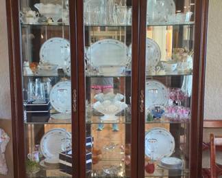 Mahogany Lighted Display Cabinet 