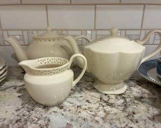 Godinger teapots $10 each, creamer $8