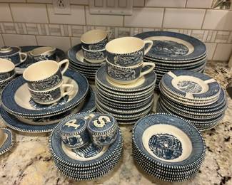 80 piece Royal China Currier & Ives, "The Old Grist Mill," $350