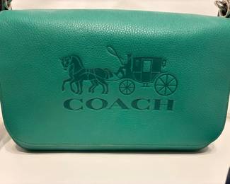 Coach green leather crossbody, $115