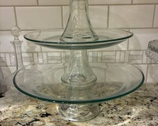 Set of 3 glass pedestals, $35