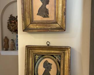 Pair of signed Silhouettes by Augustus Day, early 1800s, $1,000