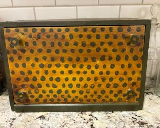 Handmade painted bread box, $40