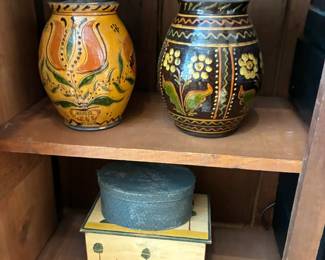Redware jars by Greg Shooner and Mary Spellmire-Shooner, $150 each