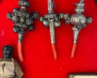 Victorian baby rattles/ teethers
