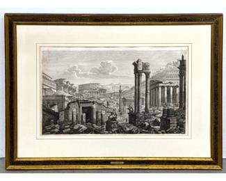Lot 1926 Luigi Rossini Etching Frontespizio delle Antichita Romane. Signed and dated 1823 in plate. Framed.