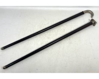 Lot 2016 2pc lot of decorative Walking Canes including Feather and Ionic Column motifs. Unsigned.