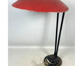 Lot 1422 French style Saucer shade Lamp. Industrial MidCentury Modern Asymmetrical Dome Top Desk Lamp with D