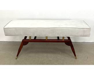 Lot 1468 Italian Style Angled Leg Bench Stool. Brass mountings.