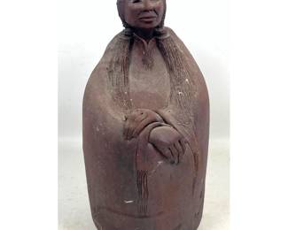 Lot 1977 Lynn Hone Terracotta Sculpture Native American Seated Woman. Signed and dated 1988.