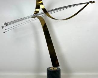 Lot 1441 C. Jere Table Top Sculpture, Marble Base, Signed dated.