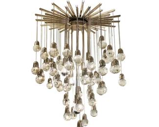 Lot 1619 Flush Mount Chandelier by Zero Quattro with Glass Spheres