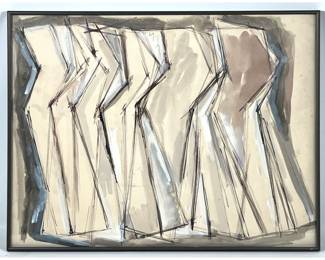 Lot 1572 Gerald DiGiusto Mixed Media Painting Drawing. Geometric abstraction. Unsigned