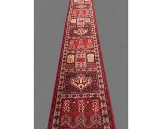 Lot 2055 2 7 X 19 Extra Long Machine Woven Hallway Runner Rug with Multi Compartment Persian Bakhtiari Style