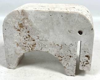 Lot 1637 Mid Century Modern Italian Travertine Elephant Sculpture. Minimalist Stylized Animal Form. Natural S