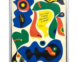 Lot 1718 Sam Maitin signed and numbered screenprint with Reinhold Niebuhr quote. Modernist abstract style in