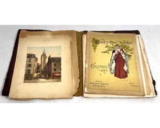 Lot 1995 19th Century Fashion Plate and Etching Portfolio with Ladies Home Journal Christmas 1890 Cover. Incl