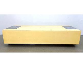 Lot 1483 Modernist Lacquered Slab Coffee Table. Attributed to Paul Evans. Each End Features Metal Panels that