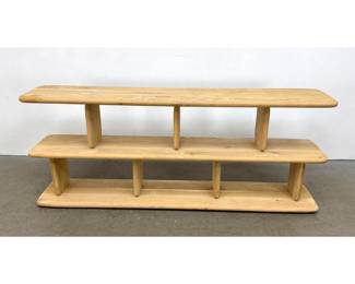 Lot 1504 Kalle Sculptural Oak TwoTier Bookshelf Console. Bookcase. Heavy solid construction.