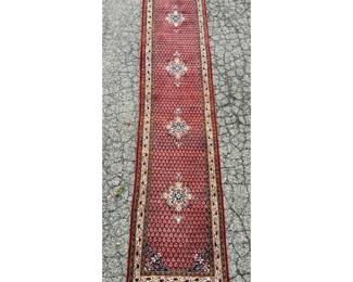 Lot 2063 2 8 X 12 6 Hand Knotted Persian Wool Runner Rug. Allover Boteh Pattern with 4 Medallions. Red Ivory