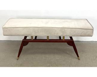 Lot 1470 Italian Style Angled Leg Bench Stool. Brass mountings.