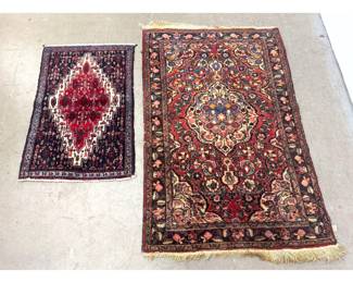 Lot 2075 3 7 X 5 4 Two Persian hand knotted wool rugs featuring a floral medallion Bakhtiari style rug and a