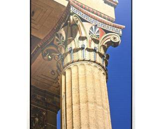 Lot 1616 Large Erin Clark Corinthian Column III color photo Print on Canvas Framed. Signed with Label on Reve