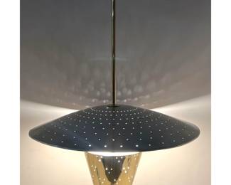 Lot 1522 Modernist Perforated Ceiling Pendant Chandelier. Tynell style.