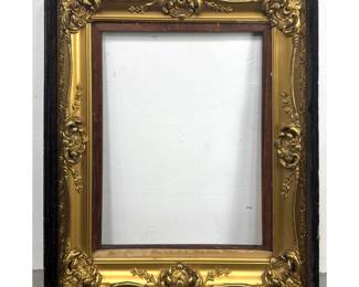 Lot 1797 Large Rococo Revival Wood, Gilt Composition Frame. Mahogany Toned Liner. Unsigned.